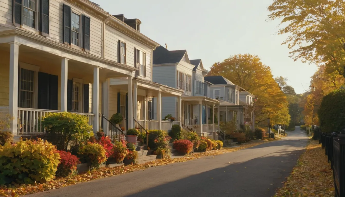A cozy neighborhood street in the Hamilton area in early autumn